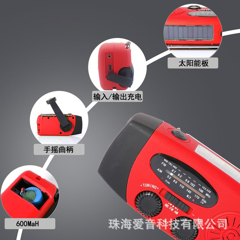 Portable Solar Hand Radio Am/Fm/Noaa Weather Alarm Outdoor Emergency Disaster Prevention Radio - Image 4