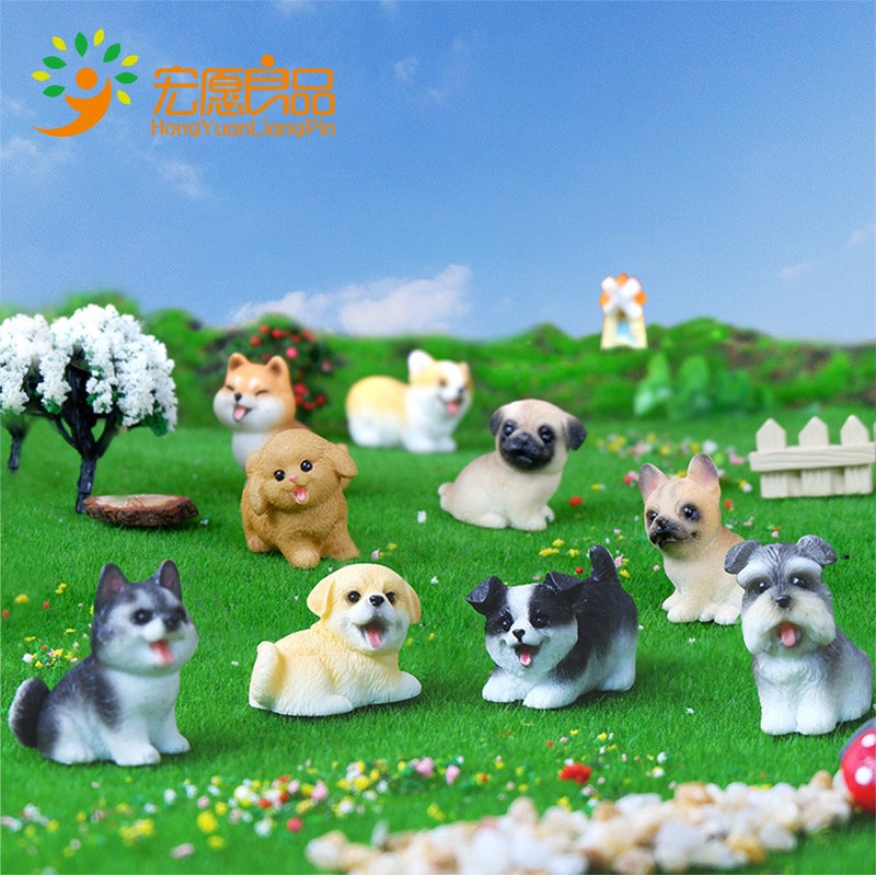 Cute Dog Resin Figurine Cartoon Animal Decor - Image 2