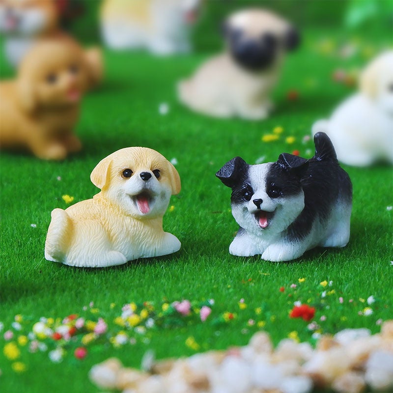 Cute Dog Resin Figurine Cartoon Animal Decor - Image 1