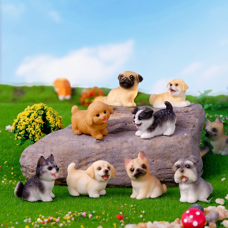 Cute Dog Resin Figurine Cartoon Animal Decor - Image 3
