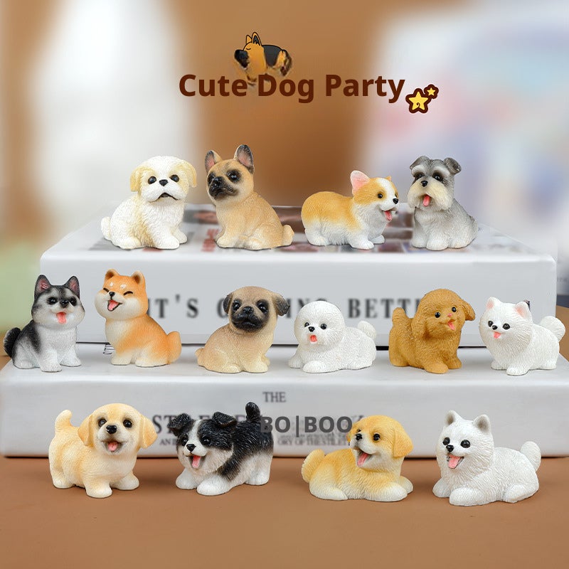 Cute Dog Resin Figurine Cartoon Animal Decor - Image 4