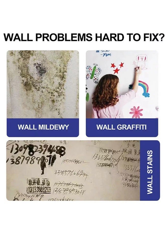 Small Roller Colorful Mini Paint,Portable Wall Repair Paint Wall Mending Agent Wall Spackle with Roll Brush Wall Surface Hole Fill Quick and Easy Solution White Wall - Image 4