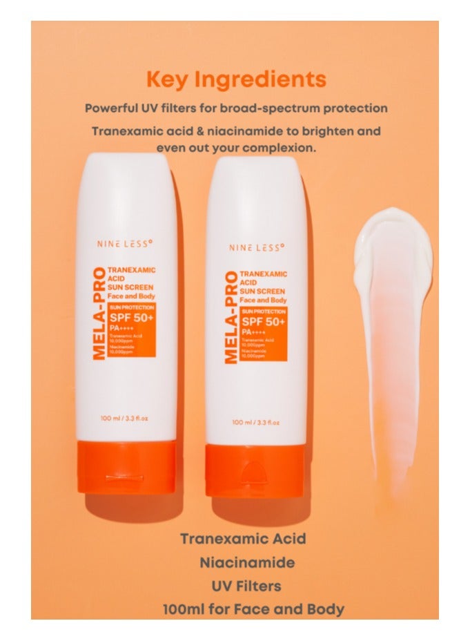 نايلس [NINE LESS] واقي شمسي بتركيز حمض الترانيكساميك MELA-PRO بحجم 100 مل - Image 2