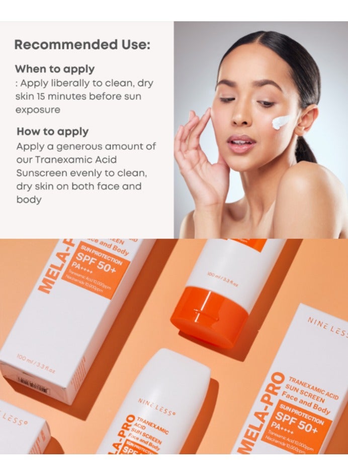 نايلس [NINE LESS] واقي شمسي بتركيز حمض الترانيكساميك MELA-PRO بحجم 100 مل - Image 4