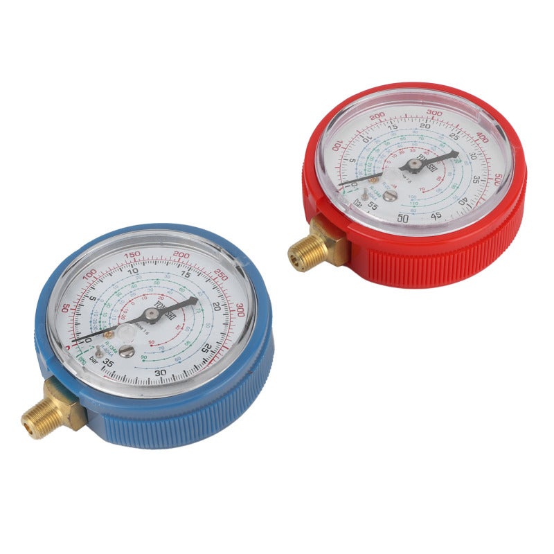 HVAC Pressure Gauge 7.5 X 3cm High & Low Pressure Vivid Dial Clear Scale - Durable Rubber Material Refrigeration Pressure Gauge for HVAC AC Repair Maintenance - Image 3