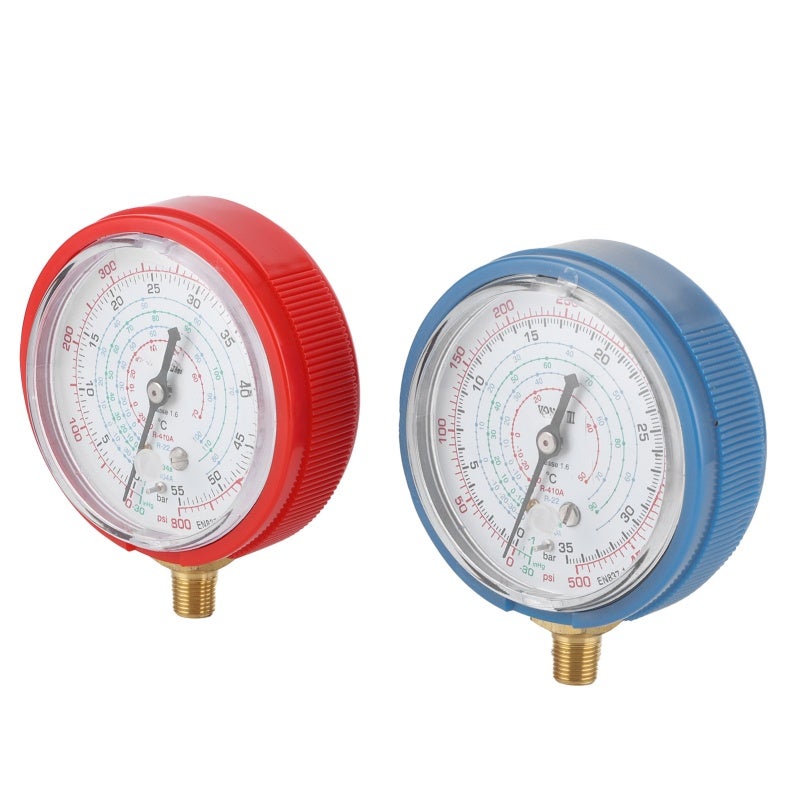 HVAC Pressure Gauge 7.5 X 3cm High & Low Pressure Vivid Dial Clear Scale - Durable Rubber Material Refrigeration Pressure Gauge for HVAC AC Repair Maintenance - Image 4