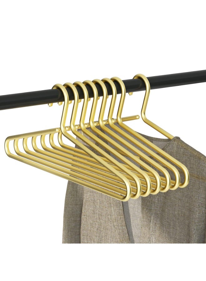 Peachjoy 10 Pieces Matte Gold Aluminum Hangers, 17" Premium Non-Slip Suit Hangers - Heavy Duty Luxury Closet Organizer for Jackets, Dresses, Coats - Image 1