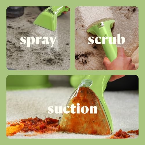 BISSELL Little Green Mini Portable Carpet and Upholstery Deep Cleaner, Car/Auto Detailer, with HydroRinse Self-Cleaning Tool and 4" Tough Stain Tool, Tea Green, 4075 - Image 4