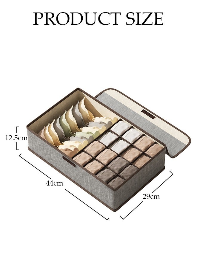 DUNISO 3 in 1 Fabric Closet Storage Organizer Set Foldable Clothes Boxes Large Capacity Wardrobe Stackable Closet Drawer with Handle for Leggings Stockings Socks Underwear - Image 2