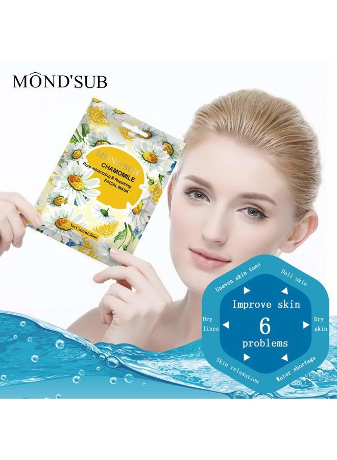 MOND'SUB [12 P]Premium Repairing Facial Mask|Best Sheet Face Mask for Oily Skin|Natural Skin Refreshing&Hydrating|Instantly Pore-minimizing&Anti-Aging|Organic Flowers Essence Skin Care|Both Men&Women[MOND'SUB] - Image 4