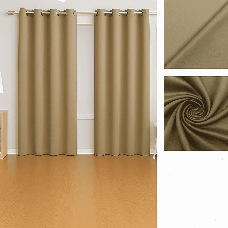 AMALI Elegant Blackout Curtains 2 Panel Set,16 Grommets, Size (L 274 x W 132) cm) for Living Room and Bedroom Shiny Polyester Fabric - Image 2