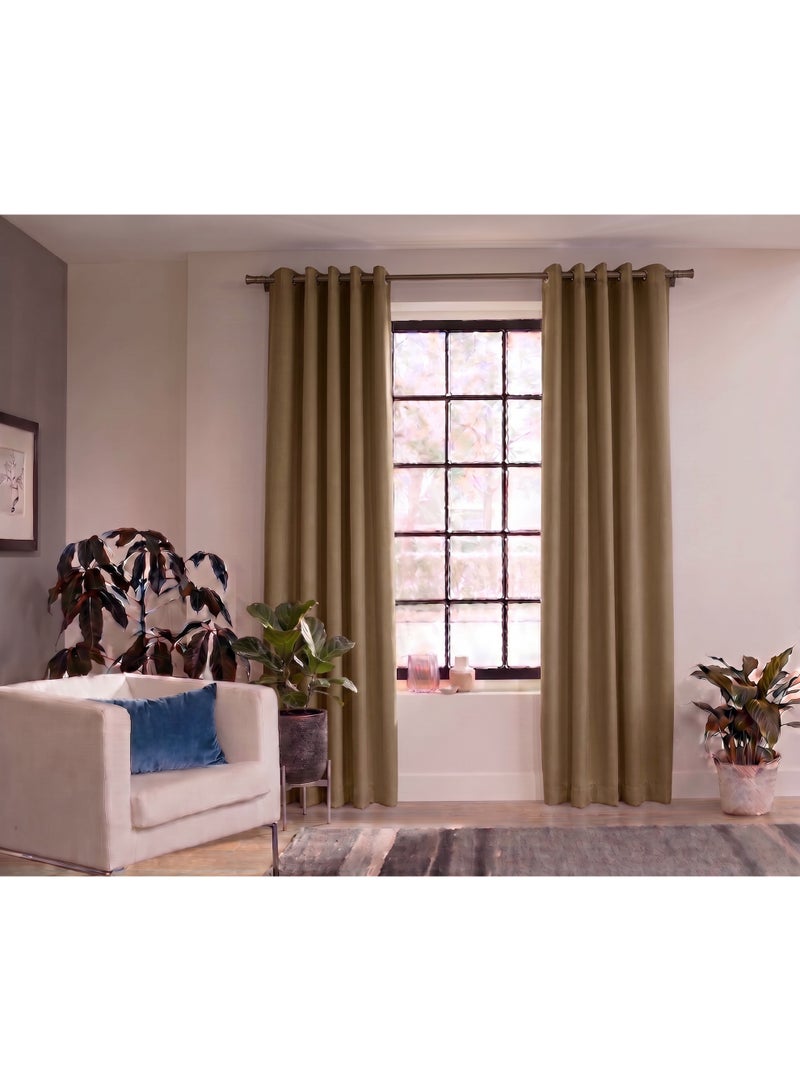 AMALI Elegant Blackout Curtains 2 Panel Set,16 Grommets, Size (L 274 x W 132) cm) for Living Room and Bedroom Shiny Polyester Fabric - Image 1