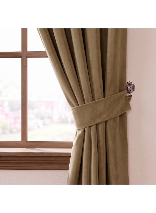 AMALI Elegant Blackout Curtains 2 Panel Set,16 Grommets, Size (L 274 x W 132) cm) for Living Room and Bedroom Shiny Polyester Fabric - Image 2