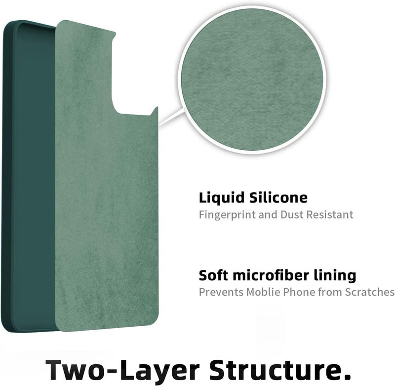 SBMS Silicone Back Cover Case for Samsung Galaxy A17 5G / Samsung F17 5G | Soft Micro-Fibre Lining Inside | Camera Protection Bump | Shockproof Back Cover Case for Sam A17/F17 5G (Green CandyCloth) - Image 4