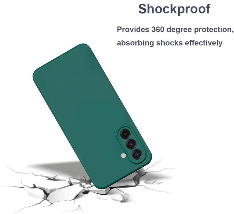 SBMS Silicone Back Cover Case for Samsung Galaxy A17 5G / Samsung F17 5G | Soft Micro-Fibre Lining Inside | Camera Protection Bump | Shockproof Back Cover Case for Sam A17/F17 5G (Green CandyCloth) - Image 2