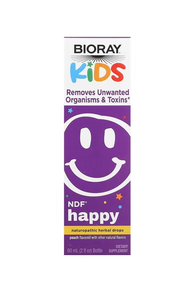 Bioray, Kids, NDF Happy, Peach, 2 fl oz (59 ml)