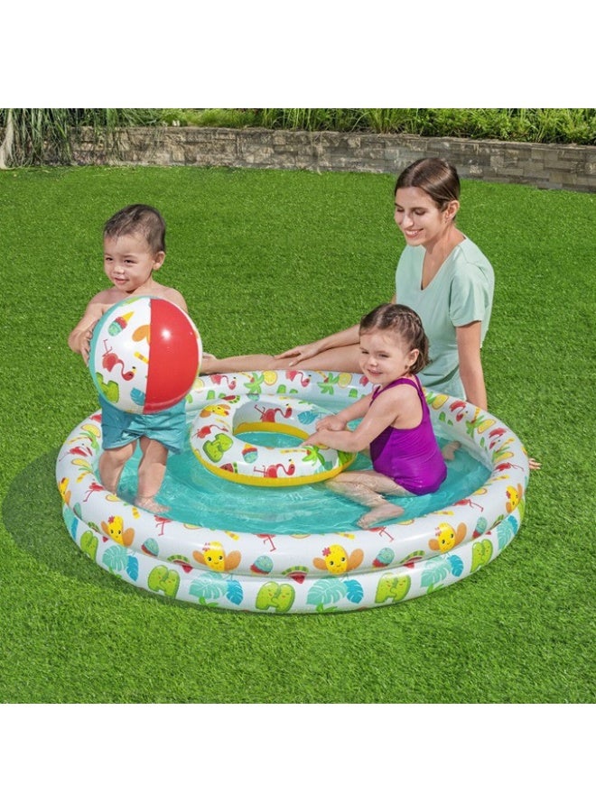 Bestway 3 Piece Play Pool Set，Inflatable Pool 122*20CM,Perfect Choice for Indoor Entertainment and Outdoor Activities for Kids - Image 2