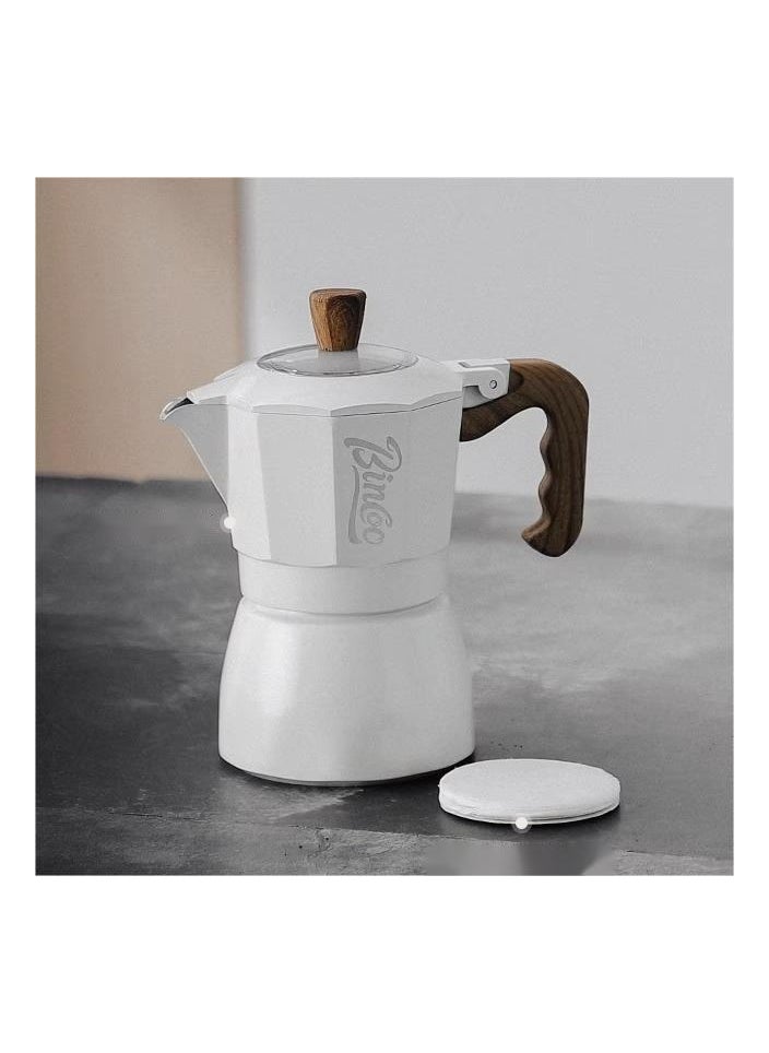 Bincoo - Coffee Pot, Moka Pot Italian Coffee Maker 6 cup/10 OZ Stovetop Espresso Maker for Gas or Electric Ceramic Stovetop Camping Manual Cuban Coffee Percolator for Cappuccino or Latte - Image 1