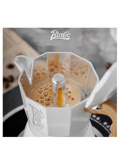 Bincoo Coffee Pot, Moka Pot Italian Coffee Maker 6 cup/10 OZ Stovetop Espresso Maker for Gas or Electric Ceramic Stovetop Camping Manual Cuban Coffee Percolator for Cappuccino or Latte  - Image 2