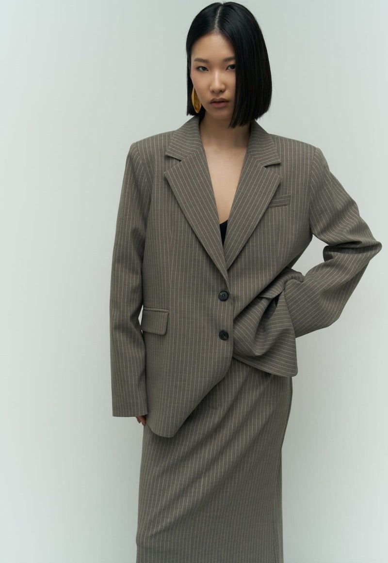 Mai Collection Bruno Striped Smoke Blazer  - Image 1