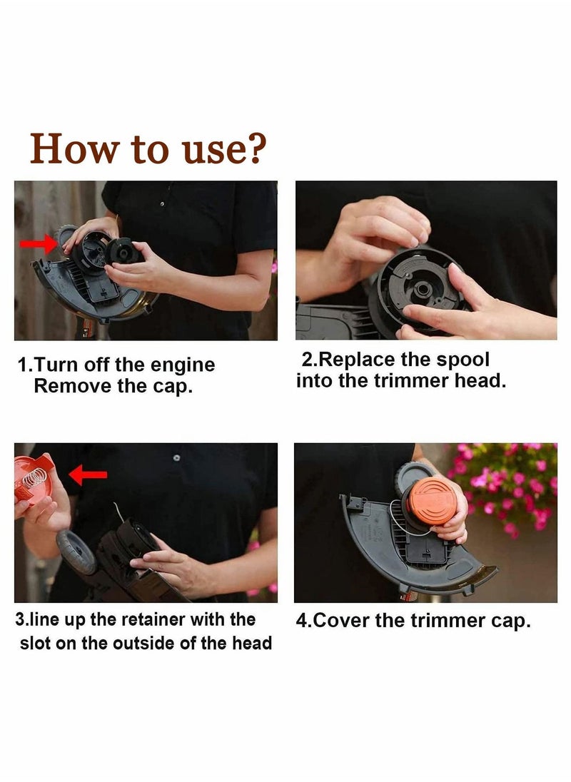 SYOSI - AF 100 Eater Spool String Trimmer Replacement for Black Decker Edger 30ft 0.065" Autofeed Refills Spools - Image 1
