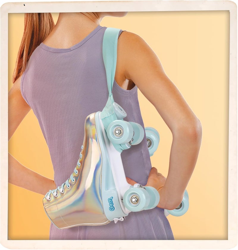 GEM SKATES GEM QUAD ROLLER SKATES - Holographic Blue, Size 3-6 - Image 3