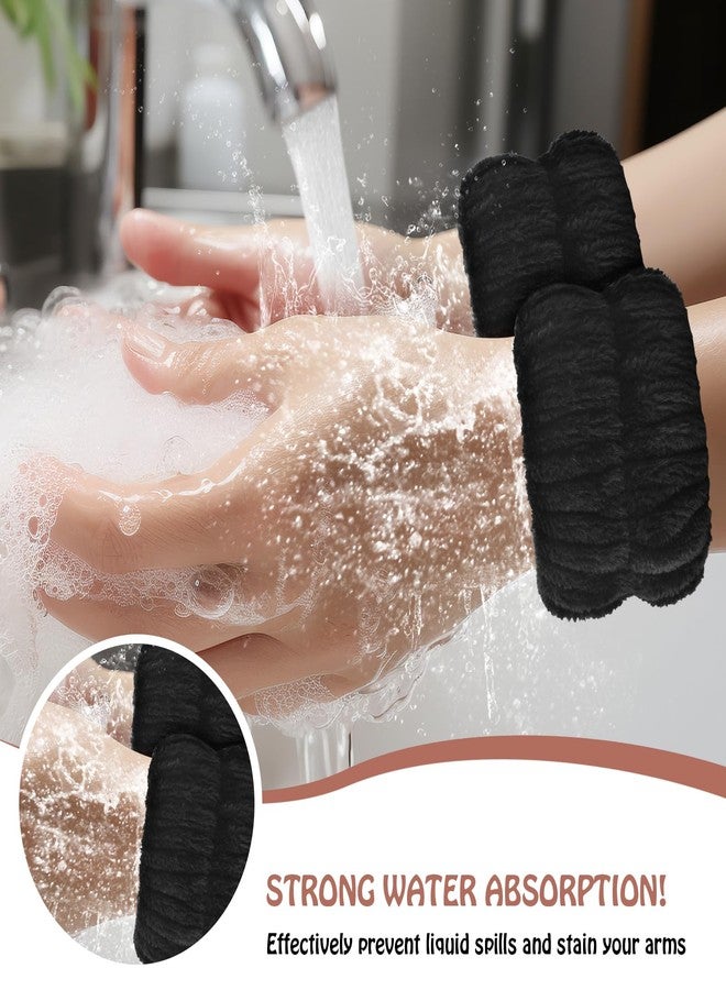 Darfukei Wrist Bands for Washing Face, 4pcs Spa Face Washing Wristbands, Microfiber Arm Wrist Towels, Absorbent Wash Wristbands for Woman Men, Prevent Water from Spilling Down Your Arms - Image 2