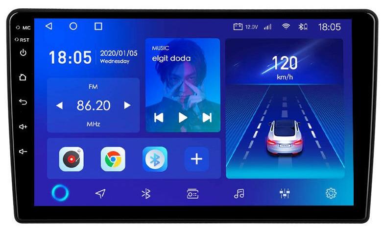 رايموس شاشة أندرويد 9 بوصة للسيارة، ذاكرة وصول عشوائي 1 جيجابايت، تدعم Apple Carplay Android Auto، شاشة لمس عالية الدقة بالكامل مدمجة في بلوتوث، راديو USB، واي فاي، PlayStore، كاميرا للرؤية الليلية متضمنة - Image 1