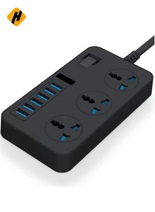 Universal Power Strips 3 Way Outlets 6 USB Plug Plud Ports Surge Power Power Switch شاحن محمول مع سلك امتداد محول توصيل الجدار 2M مع فتيل وتوسيع تمديد مصراع - pzsku/Z643195A19CF8ED21863DZ/45/_/1734615330/724f9255-324b-425d-a329-23e2f4252d2d
