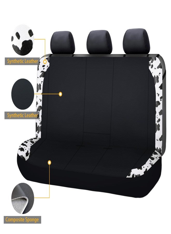 Flying Banner Neoprene Rear Bench car seat Covers car seat Protectors Split 40/60 60/40 (Cow Print & Black, Neoprene) - Image 2