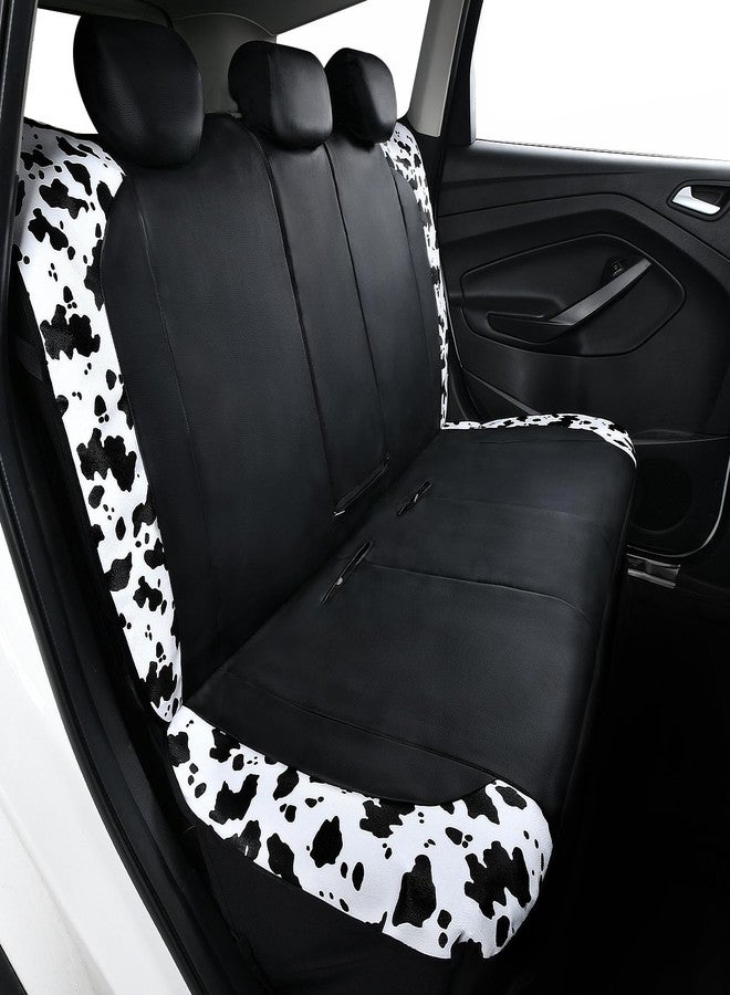 Flying Banner Neoprene Rear Bench car seat Covers car seat Protectors Split 40/60 60/40 (Cow Print & Black, Neoprene) - Image 3