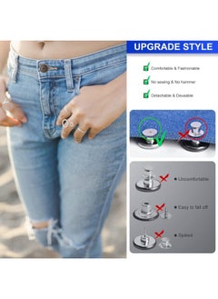 Plan A 10 Pieces Seamless Replacement Jeans Buttons - 17mm Removable Adjustable Metal Buttons with Screwdriver, Waist Adjuster for Men Women, Easy to Install and Firm Repair Kit  - Image 5
