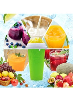 Generic Frozen Magic Slushy Cup, Smoothie Cup with Lid and Straw (Green)  - Image 5