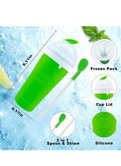 Generic Frozen Magic Slushy Cup, Smoothie Cup with Lid and Straw (Green)  - Image 2