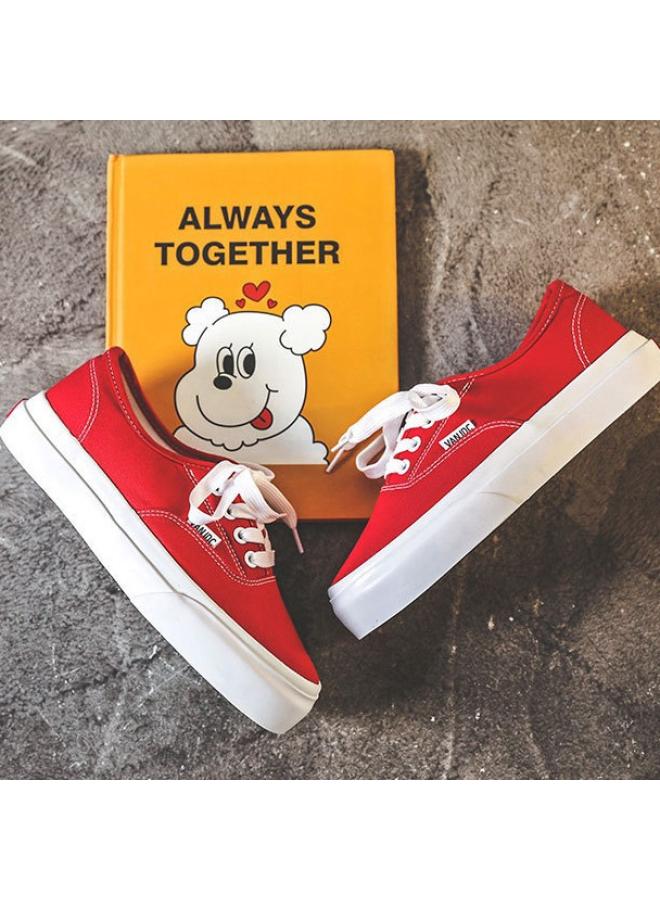 SHAKA New Women's Canvas Shoes Korean Style Casual Sneakers Breathable Simple Student Shoes All-match Solid Color Cloth Shoes Flat Women's Shoes - Image 3