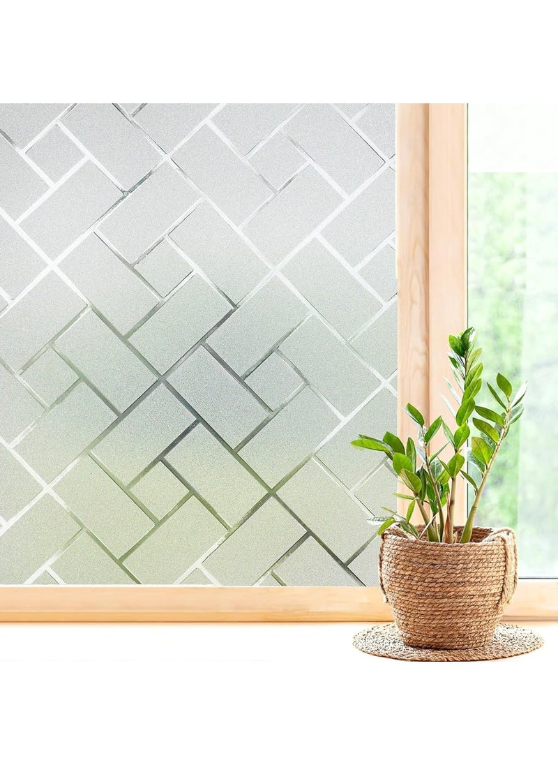 Technosmart 45CMX100CM Frosted Patterned Glass Coating Film Static Shower Cabin Office Decoration Foil  - Image 1