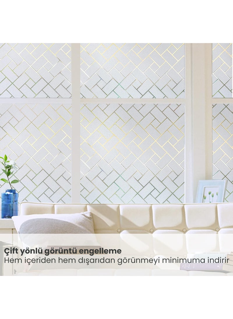 Technosmart 45CMX100CM Frosted Patterned Glass Coating Film Static Shower Cabin Office Decoration Foil  - Image 4