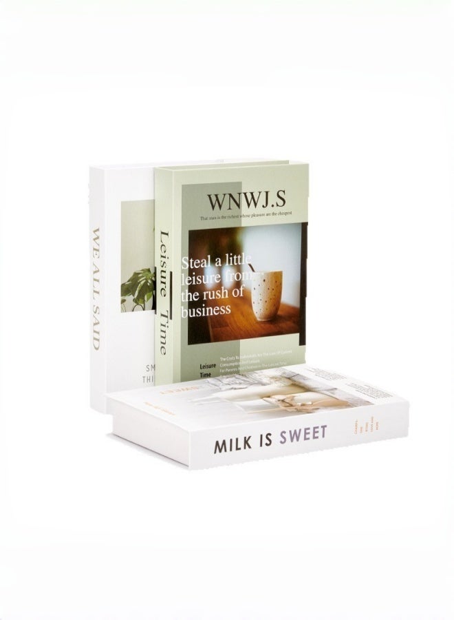 NIBEMINENT 3 Pcs Decorative Faux Books for Home Decor – Modern Fake Books for Coffee Table, Bookshelf & Bedroom, Stacked Book Set for Aesthetic Decor - Image 1