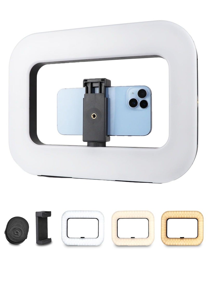 والالا حامل فيديو للهواتف الذكية مزود بإضاءة، طقم إضاءة حلقية محمولة لصور السيلفي، مثبت فيديو LED للجوال مع بطارية مدمجة 8000 مللي أمبير/ساعة للكاميرا، والهواتف الذكية، ويوتيوب، وتسجيل فيديو تيك توك، والمكياج - Image 1