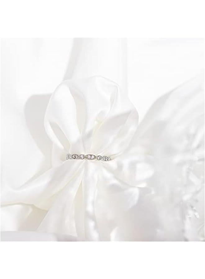 PAVOI 14K Gold Plated Cubic Zirconia Band | Round Milgrain Eternity Bands | Gold Rings for Women - Image 4