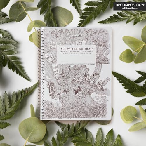 Decomposition Screech Owls College Ruled Spiral Notebook - 9.75 x 7.5 Journal with 160 Lined Pages - 100% Recycled Paper - Cute Notebooks for School Supplies, Home & Office - Made in USA - Image 2