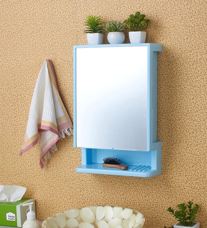 NEW RICHLOOK PLASTIC BATHROOM CABINET FEATURING A MIRROR IDEAL FOR STORING MAKEUP ACCESSORIES AND ORGANIZING SHELVES PERFECT FOR HOMES OFFICES HOSPITALS AND PARLOURS