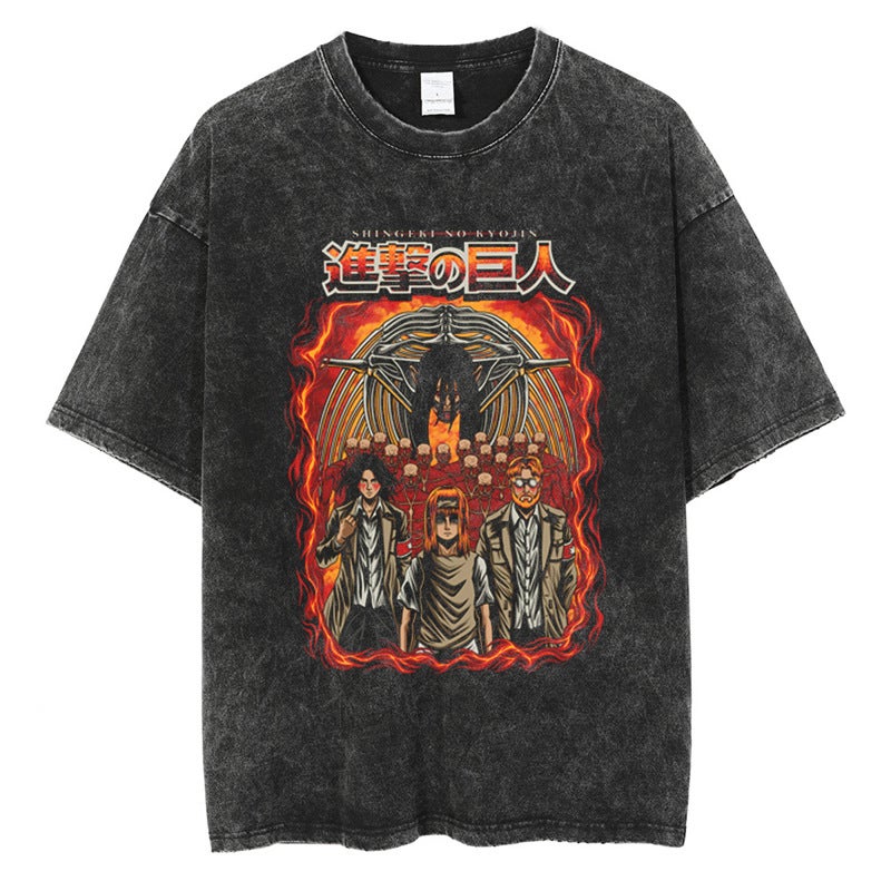 Hip Hop Streetwear Harajuku Anime Graphic Print T Shirt Men - Image 1