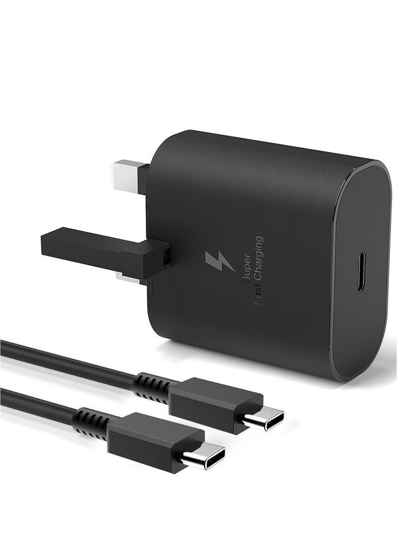 Fast Charger for Samsung Galaxy Charger Head with Charging Cable 45 watts, S23 Ultra S23 Plus S23 S23 S22 Ultra S22 S21 Ultra S21 S21 A54 A53 A52 A32-45W with Type-C Cable - Image 1