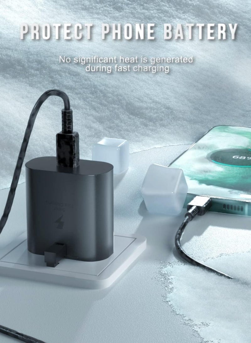 Fast Charger for Samsung Galaxy Charger Head with Charging Cable 45 watts, S23 Ultra S23 Plus S23 S23 S22 Ultra S22 S21 Ultra S21 S21 A54 A53 A52 A32-45W with Type-C Cable - Image 4