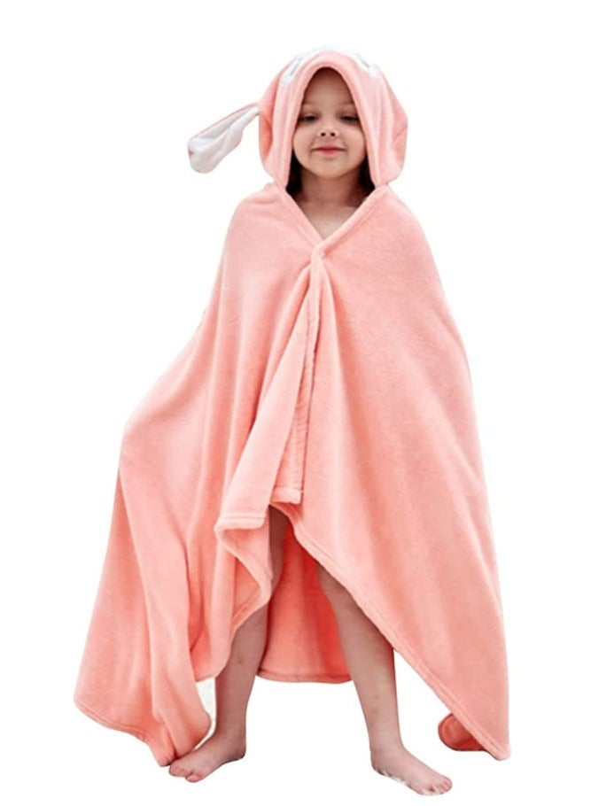Hooded Baby Towel, Kids Bath Towels with Hood Blanket Bathrobe Coral Fleece Bathrobe for Boys Girls  - Image 1