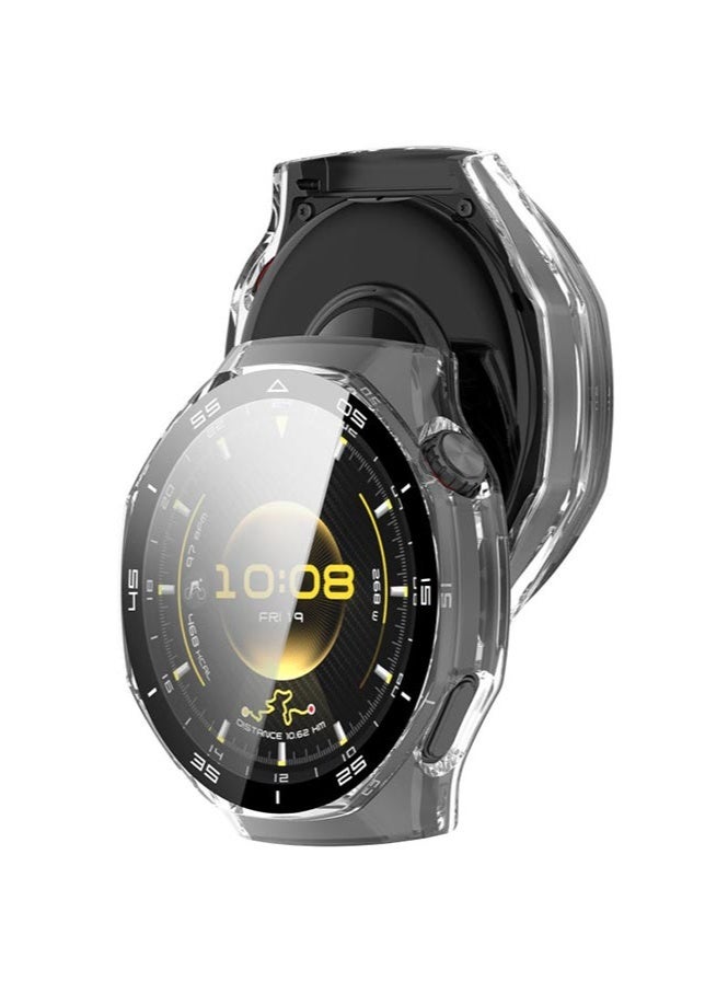HL-Tech Case for Huawei Watch GT6 Pro 46mm PC Case with Tempered Glass Screen Protector with Bumper Guard Protective Cover Touch For Huawei GT 6 Pro 46mm (Clear) - Image 5