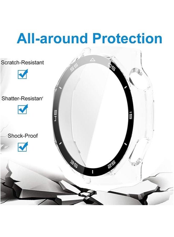 HL-Tech Case for Huawei Watch GT6 Pro 46mm PC Case with Tempered Glass Screen Protector with Bumper Guard Protective Cover Touch For Huawei GT 6 Pro 46mm (Clear) - Image 2