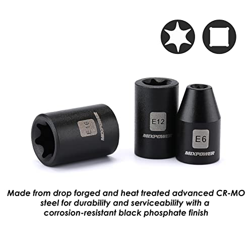 MIXPOWER 3/8" Drive Master Hex Bit Impact Socket Set, Solid One Piece Construction, Chrome Molybdenum Steel, 84 Pieces Set - Image 5