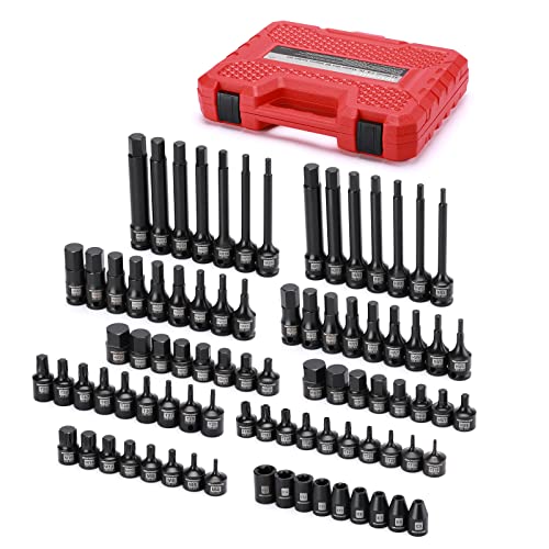 MIXPOWER 3/8" Drive Master Hex Bit Impact Socket Set, Solid One Piece Construction, Chrome Molybdenum Steel, 84 Pieces Set - Image 1